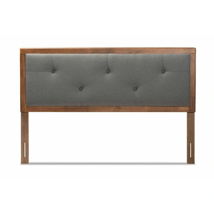 Abner Modern and Contemporary Fabric and Wood Headboard Dark Grey