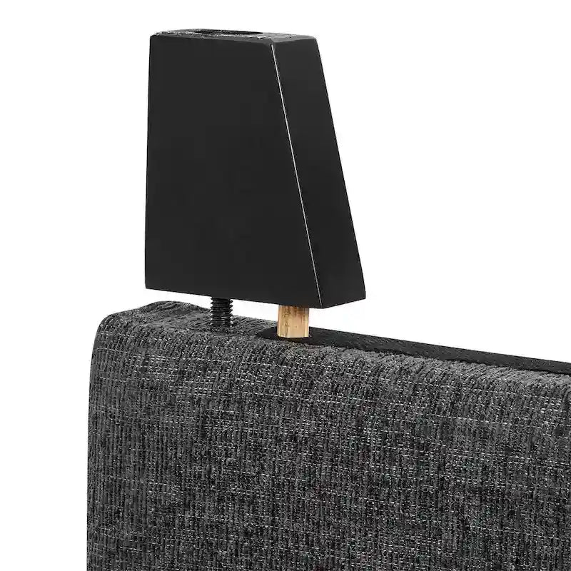 Bridgevine Home Tall Dark Grey Upholstered Panel Platform Bed