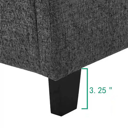 Bridgevine Home Tall Dark Grey Upholstered Panel Platform Bed