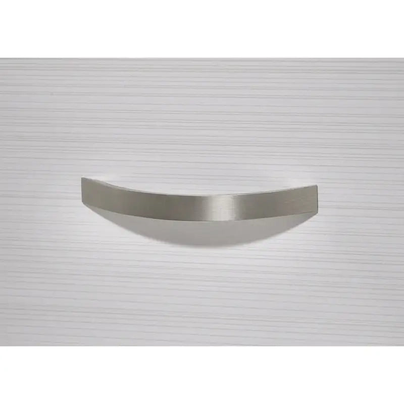 Roundhill Furniture Stout Contemporary Panel Bedroom Set in White Finish with Panel Bed, Dresser, Mirror, 2 Night Stands