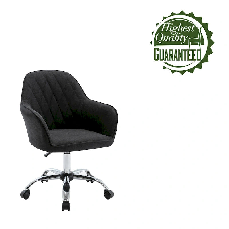 Porthos Home Noa Home Office Desk Chair, Fabric And Roller Wheels