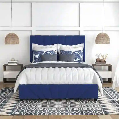 Rhiv Art Deco Upholstered 4-drawer Storage Bed by Furniture of America