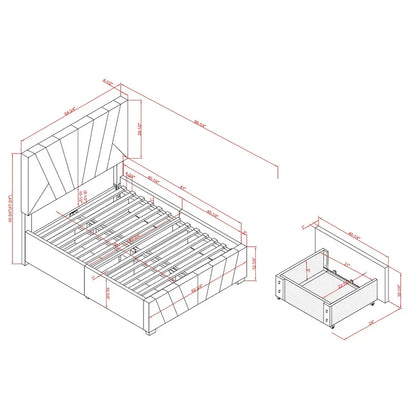Rhiv Art Deco Upholstered 4-drawer Storage Bed by Furniture of America