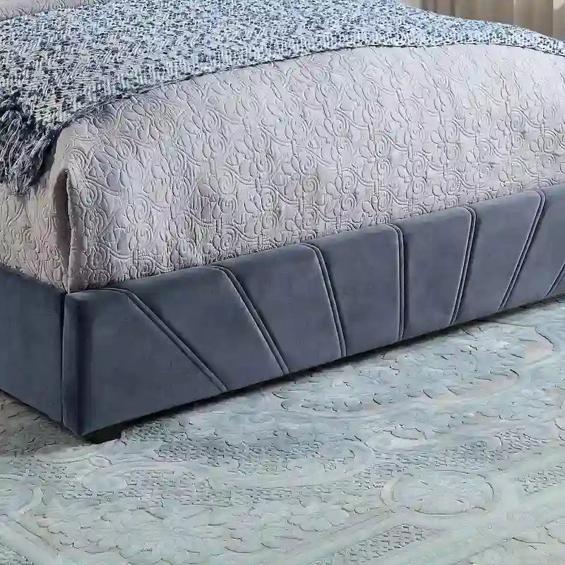 Rhiv Art Deco Upholstered 4-drawer Storage Bed by Furniture of America