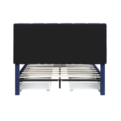 Rhiv Art Deco Upholstered 4-drawer Storage Bed by Furniture of America