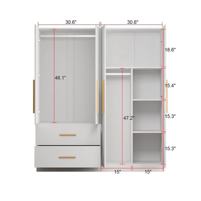 Wardrobe Armoire Freestanding Closet Clothes Storage Cabinet Organizer
