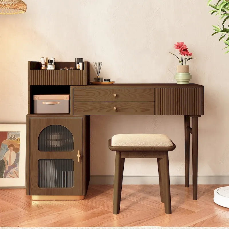 JASIWAY Vanity Makeup Table with 3 Drawers