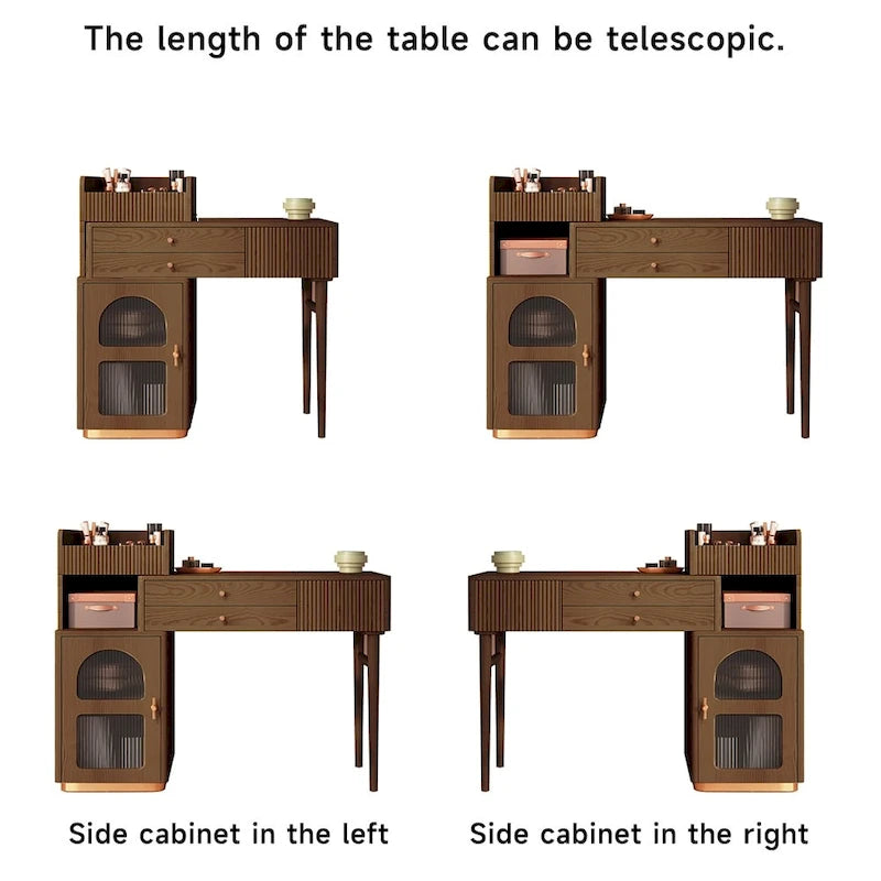 JASIWAY Vanity Makeup Table with 3 Drawers