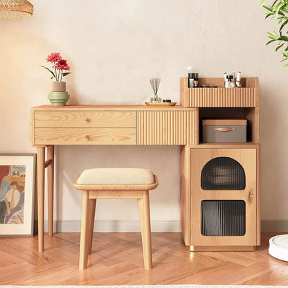 JASIWAY Vanity Makeup Table with 3 Drawers