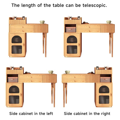 JASIWAY Vanity Makeup Table with 3 Drawers