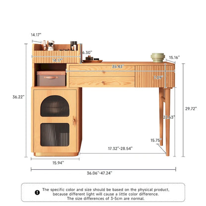 JASIWAY Vanity Makeup Table with 3 Drawers