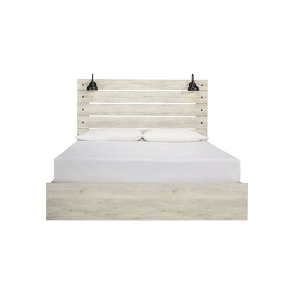 Cambeck Whitewash Panel Bed With 2 Under Bed Storage Drawers