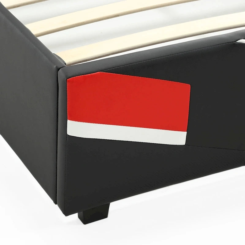 X Rocker Orion eSports Gaming Bed Frame with TV Mount, Black/Red, Twin