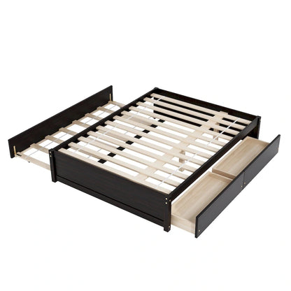 Full Bed With Twin Size Trundle And Two Drawers