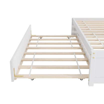 Full Bed With Twin Size Trundle And Two Drawers