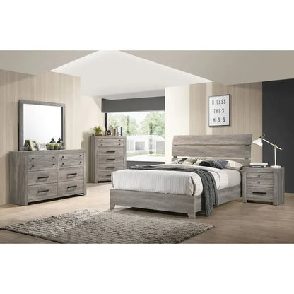 Perrine 6 Piece Gray Platform Bedroom Set