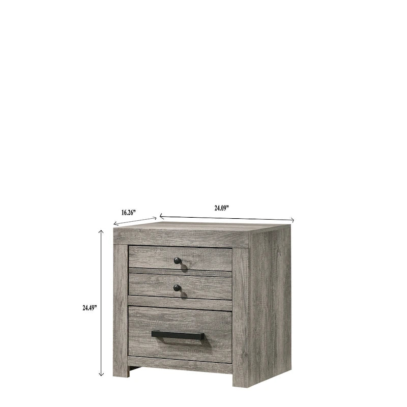 Perrine 6 Piece Gray Platform Bedroom Set