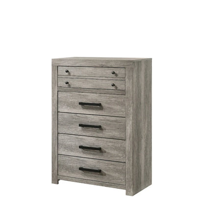 Perrine 6 Piece Gray Platform Bedroom Set