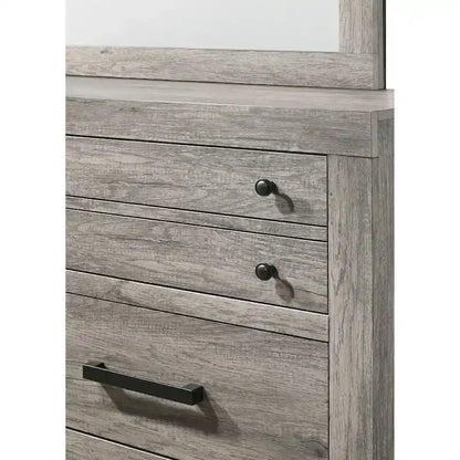 Perrine 6 Piece Gray Platform Bedroom Set