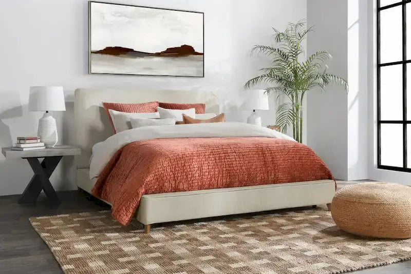 Classic Home Tate Upholstered Bed in Cream