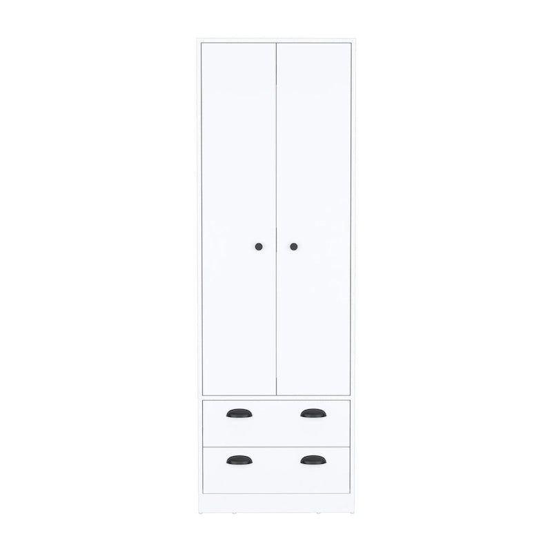TUHOME St Monans Armoire with French Doors and 2 Drawers - N/A