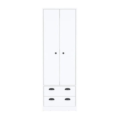 TUHOME St Monans Armoire with French Doors and 2 Drawers - N/A