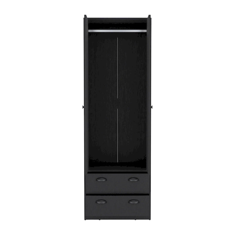 TUHOME St Monans Armoire with French Doors and 2 Drawers - N/A