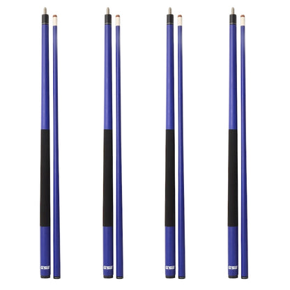 GSE Set of 4 Matte Fiberglass Graphite Composite Billiard Pool Cue Sticks. 58 2-Piece Pool Cue Set for House or Commercial Use