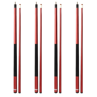 GSE Set of 4 Matte Fiberglass Graphite Composite Billiard Pool Cue Sticks. 58 2-Piece Pool Cue Set for House or Commercial Use