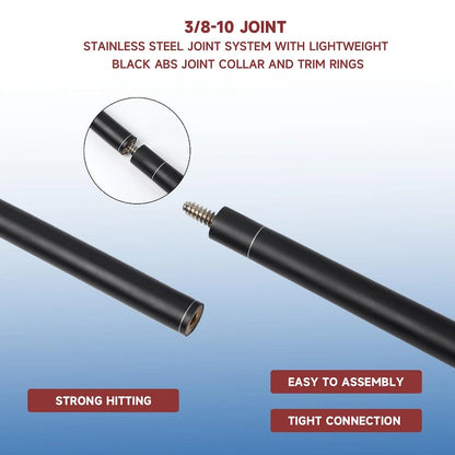 GSE Set of 4 Matte Fiberglass Graphite Composite Billiard Pool Cue Sticks. 58 2-Piece Pool Cue Set for House or Commercial Use