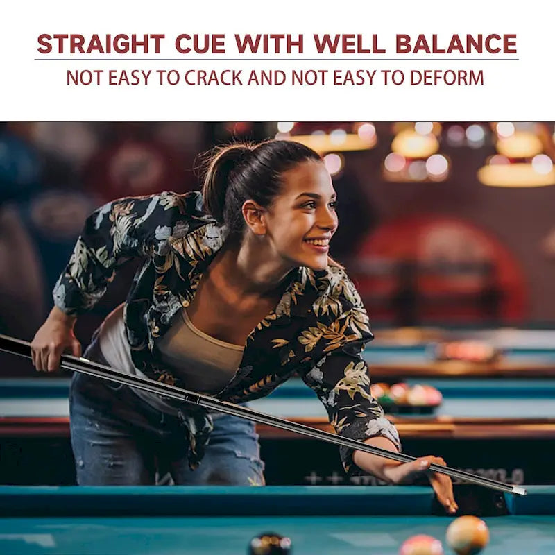 GSE Set of 4 Matte Fiberglass Graphite Composite Billiard Pool Cue Sticks. 58 2-Piece Pool Cue Set for House or Commercial Use