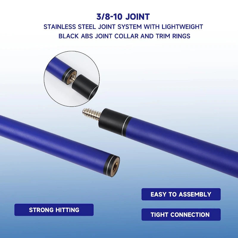 GSE Set of 4 Matte Fiberglass Graphite Composite Billiard Pool Cue Sticks. 58 2-Piece Pool Cue Set for House or Commercial Use