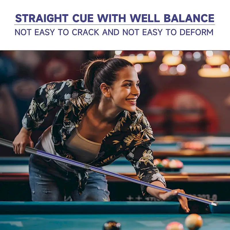 GSE Set of 4 Matte Fiberglass Graphite Composite Billiard Pool Cue Sticks. 58 2-Piece Pool Cue Set for House or Commercial Use