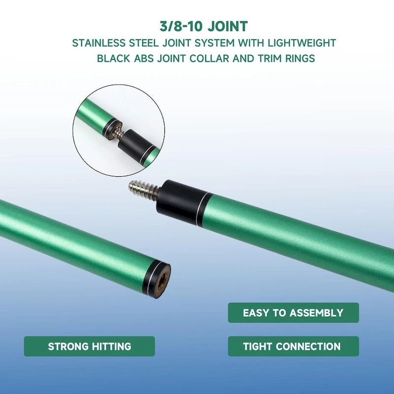 GSE Set of 4 Matte Fiberglass Graphite Composite Billiard Pool Cue Sticks. 58 2-Piece Pool Cue Set for House or Commercial Use