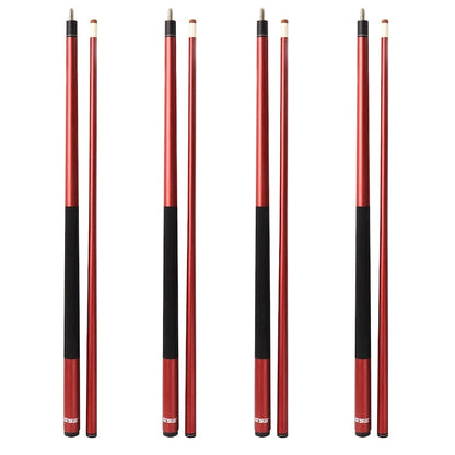 GSE Set of 4 Matte Fiberglass Graphite Composite Billiard Pool Cue Sticks. 58 2-Piece Pool Cue Set for House or Commercial Use