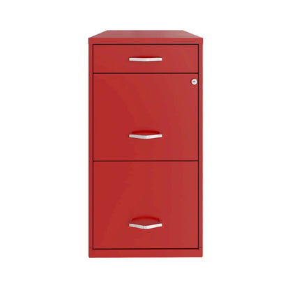 Space Solutions 18 Deep 3 Drawer Metal File Cabinet, Lava Red