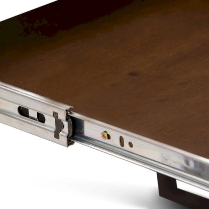 WYNDENHALL Travis SOLID WOOD Modern Industrial 66 inch Wide Writing Office Desk in Natural Aged Brown