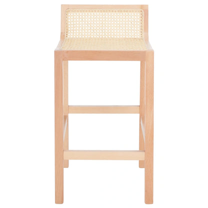 SAFAVIEH Carry Low Back Cane Counter Stool - 16 W x 19 D x 31 H - 16Wx19Dx31H