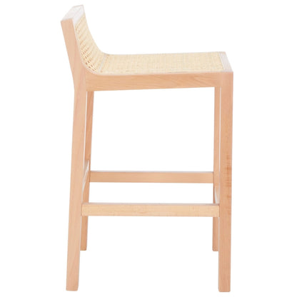 SAFAVIEH Carry Low Back Cane Counter Stool - 16 W x 19 D x 31 H - 16Wx19Dx31H