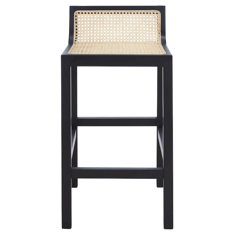 SAFAVIEH Carry Low Back Cane Counter Stool - 16 W x 19 D x 31 H - 16Wx19Dx31H