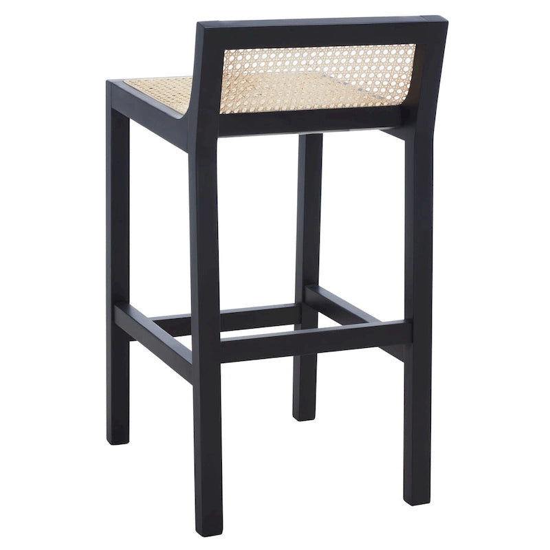 SAFAVIEH Carry Low Back Cane Counter Stool - 16 W x 19 D x 31 H - 16Wx19Dx31H
