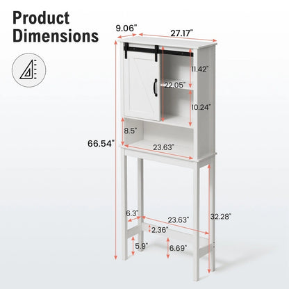 Pellebant Over-the-Toilet Storage Cabinet Space Saver Bathroom - 66.54 H x 27.17 W x 9.06 D