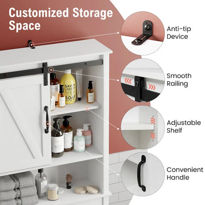 Pellebant Over-the-Toilet Storage Cabinet Space Saver Bathroom - 66.54 H x 27.17 W x 9.06 D