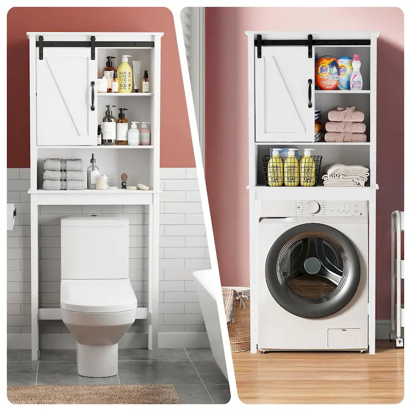 Pellebant Over-the-Toilet Storage Cabinet Space Saver Bathroom - 66.54 H x 27.17 W x 9.06 D