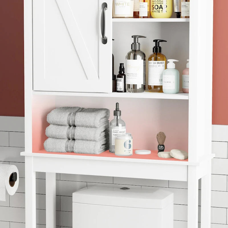 Pellebant Over-the-Toilet Storage Cabinet Space Saver Bathroom - 66.54 H x 27.17 W x 9.06 D