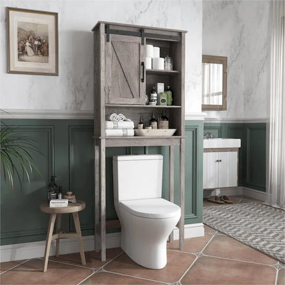 Pellebant Over-the-Toilet Storage Cabinet Space Saver Bathroom - 66.54 H x 27.17 W x 9.06 D