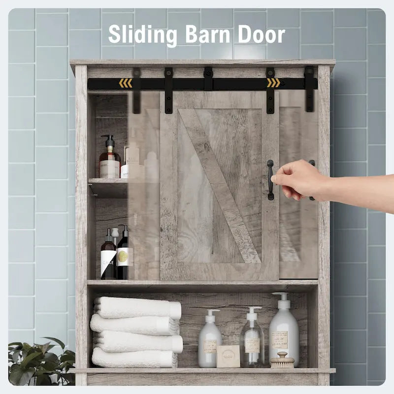 Pellebant Over-the-Toilet Storage Cabinet Space Saver Bathroom - 66.54 H x 27.17 W x 9.06 D