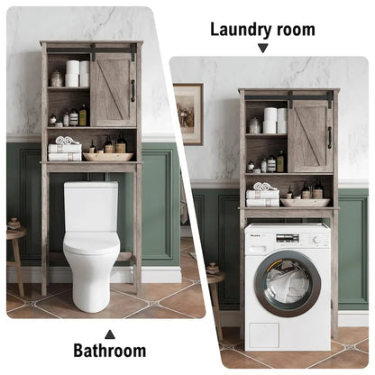 Pellebant Over-the-Toilet Storage Cabinet Space Saver Bathroom - 66.54 H x 27.17 W x 9.06 D