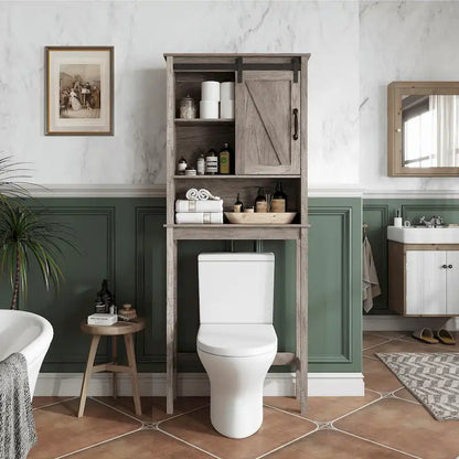 Pellebant Over-the-Toilet Storage Cabinet Space Saver Bathroom - 66.54 H x 27.17 W x 9.06 D