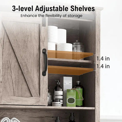 Pellebant Over-the-Toilet Storage Cabinet Space Saver Bathroom - 66.54 H x 27.17 W x 9.06 D